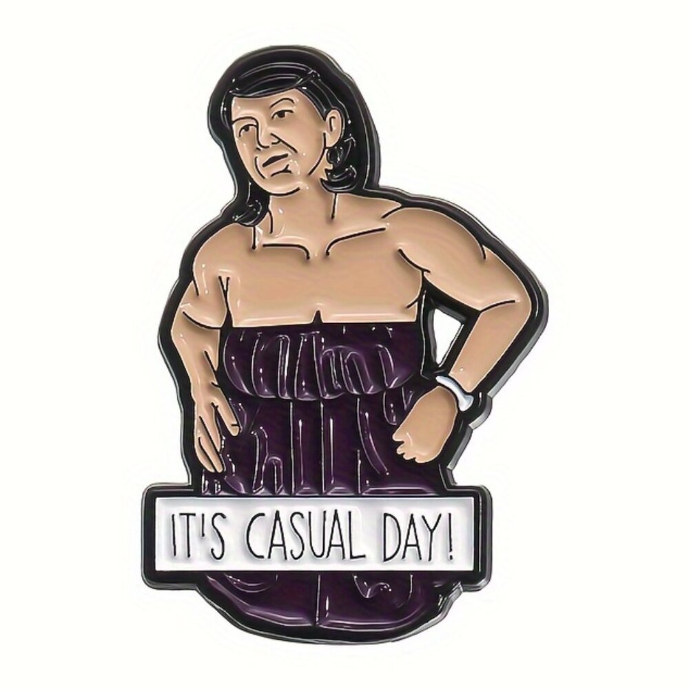 KELLY ON THE OFFICE "IT'S CASUAL DAY OIL DRIPPED ENAMEL PIN LAPEL PIN BROOCH NWT